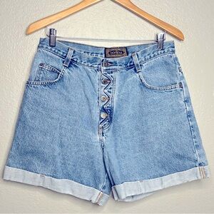 Bonjour Vintage Light Blue Denim Jean Shorts with Zig Zag Fly